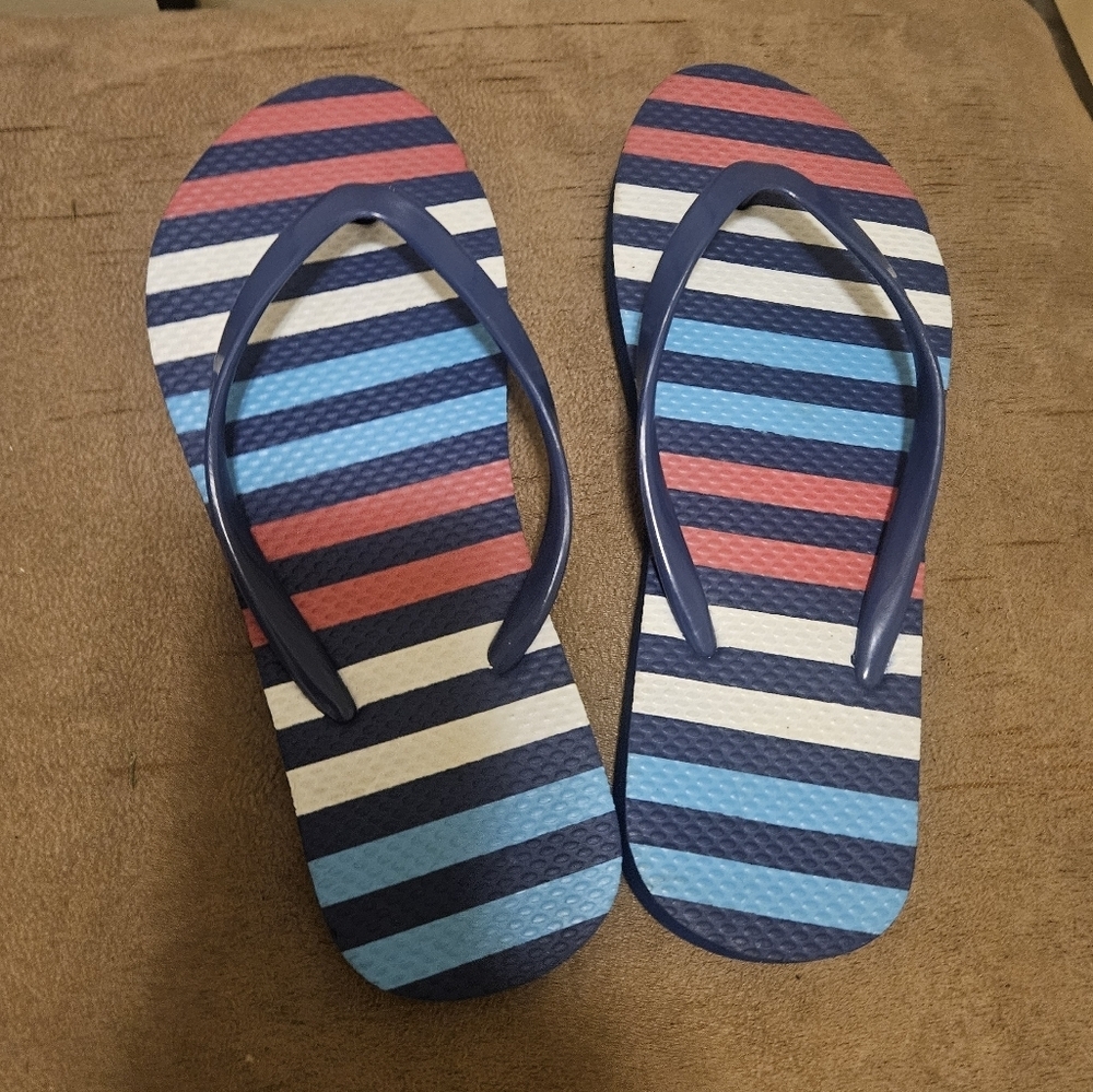 Striped Flip Flops